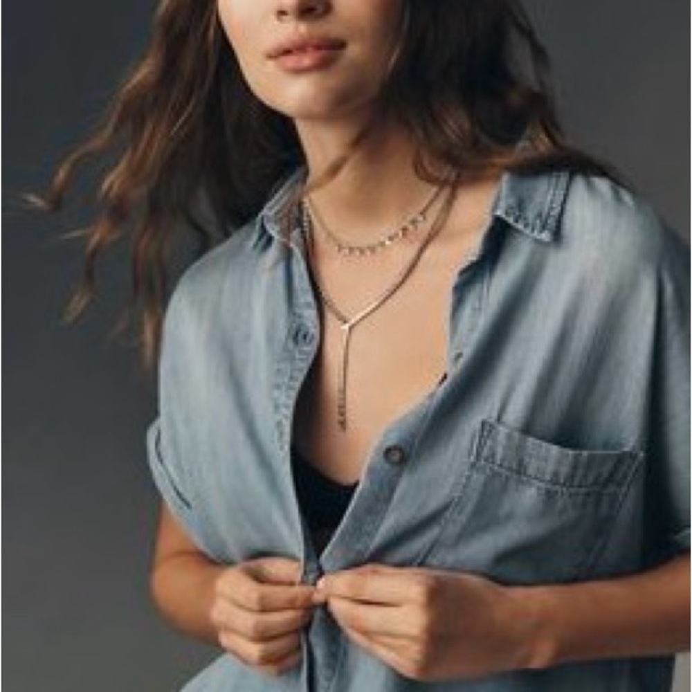 NWT Anthropologie Cloth & Stone Breezy Buttondown Blouse